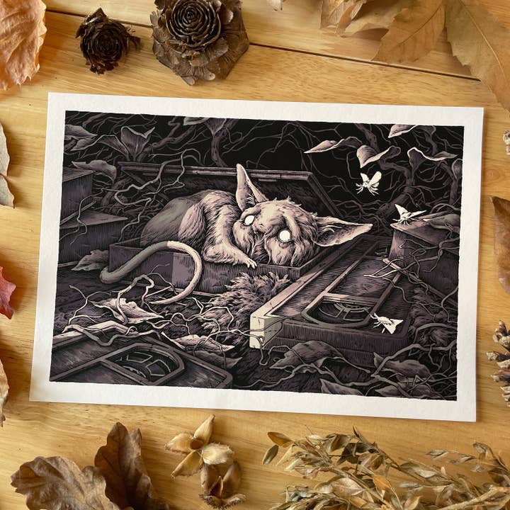 Creature Feature | A4 print for wholesale by Simon J. Curd