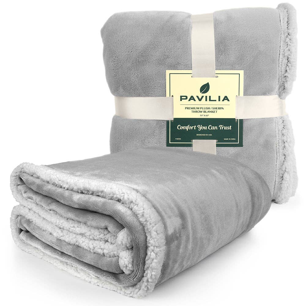 Pavilia – Manta para sofá por atacado – Cobertor Premium Sherpa Fleece53