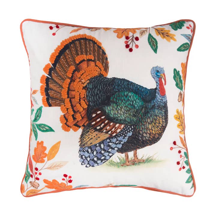 Fall/Harvest Turkey Throw Pillow for wholesale by C&F Home