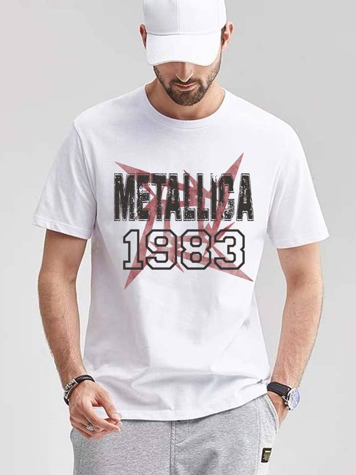 M8043 METALLICA ROCK graphic tee for wholesale by HARANG
