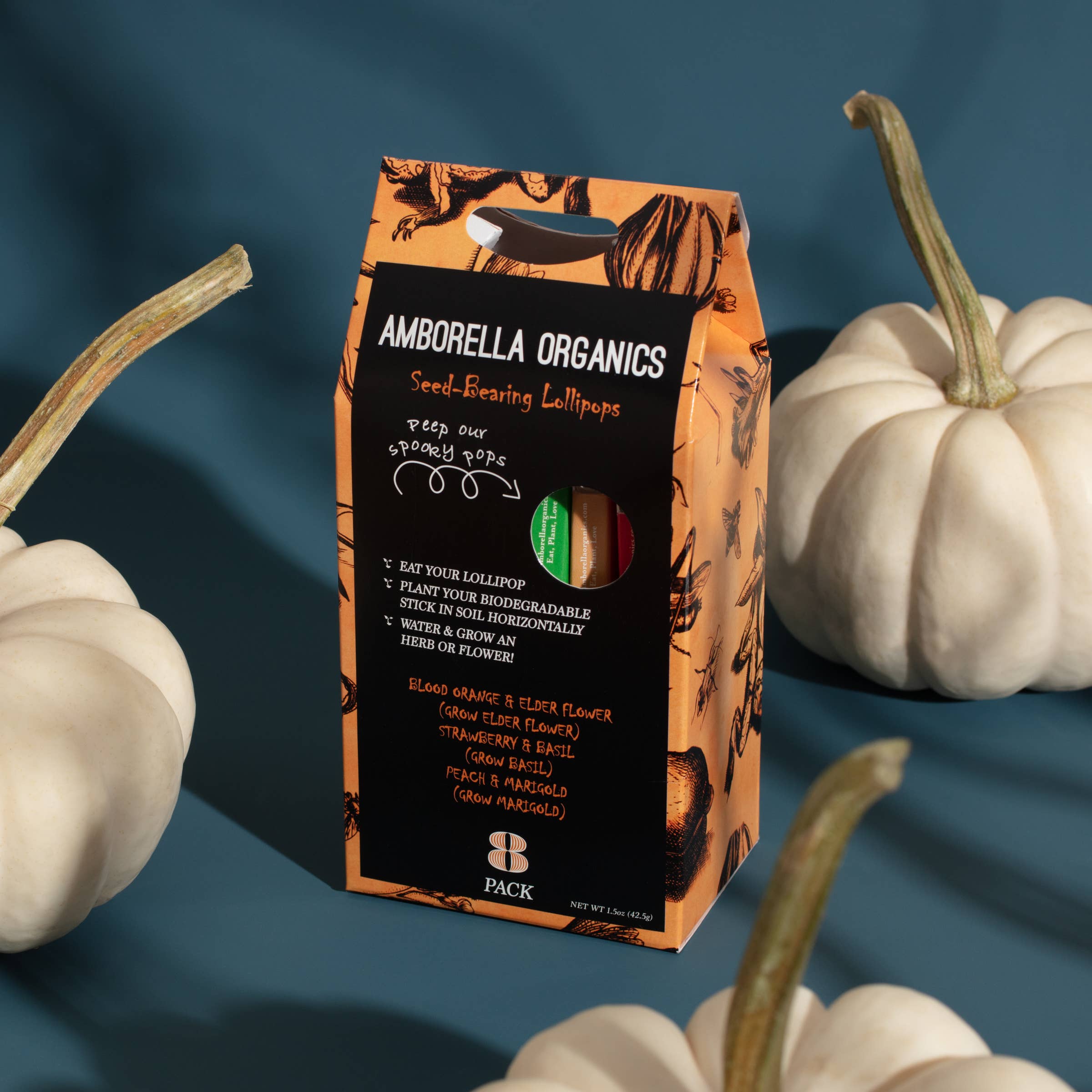 Amborella Organics - Wholesale Lollipop - Halloween Lollipop 8 Pack (Eat, Plant & Grow a Herb/Flower)6