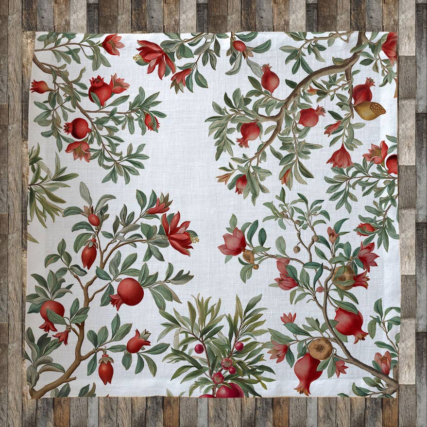 NorraVilla – Großhandel Tischdecken – Tischdecke aus 100 % Leinen Granatapfelbaum - Hergestellt in Europa3