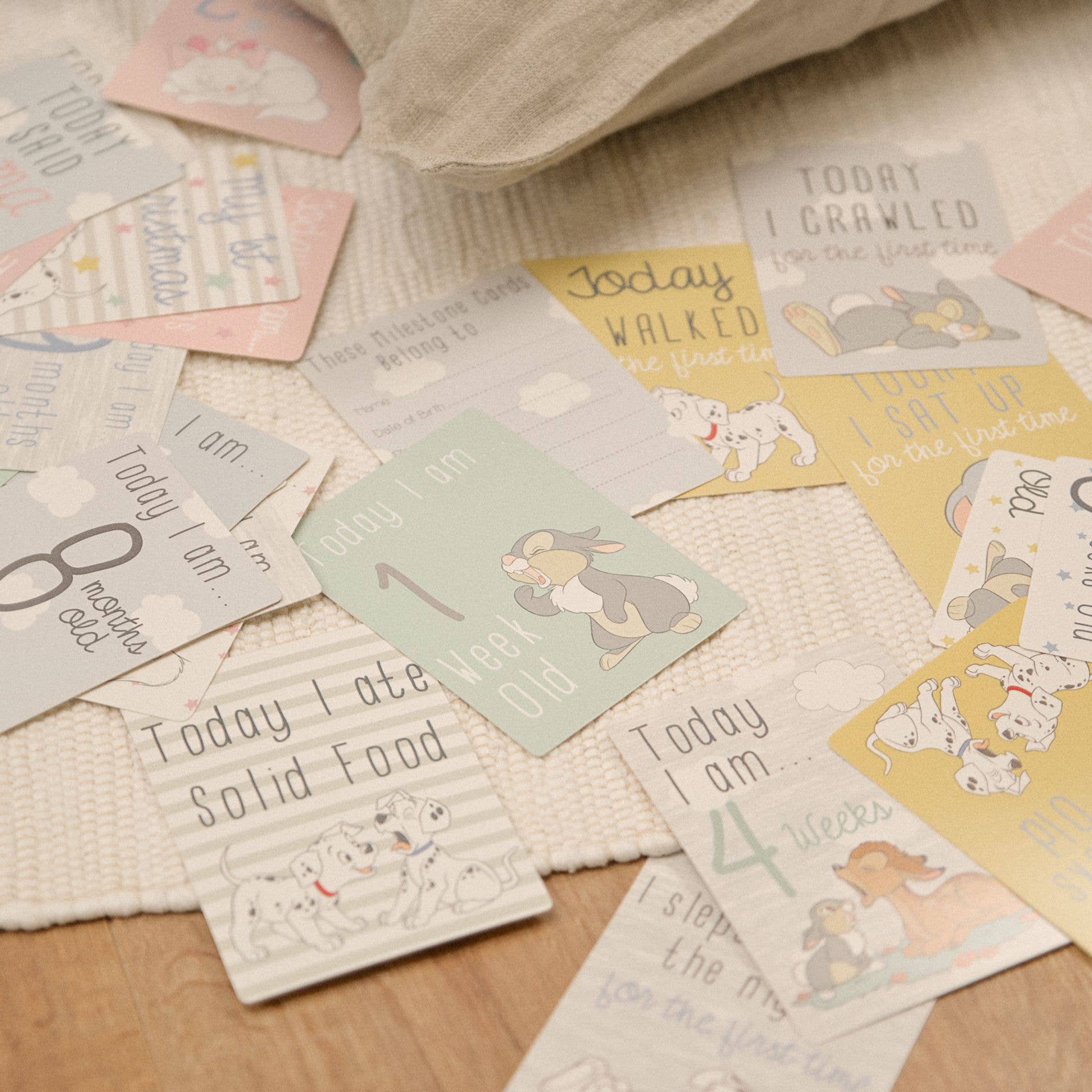 WIDDOP and Co. – Großhandel Babykarte – Disney Magical Beginnings Baby-Milestone-Karten, 30er-Set1