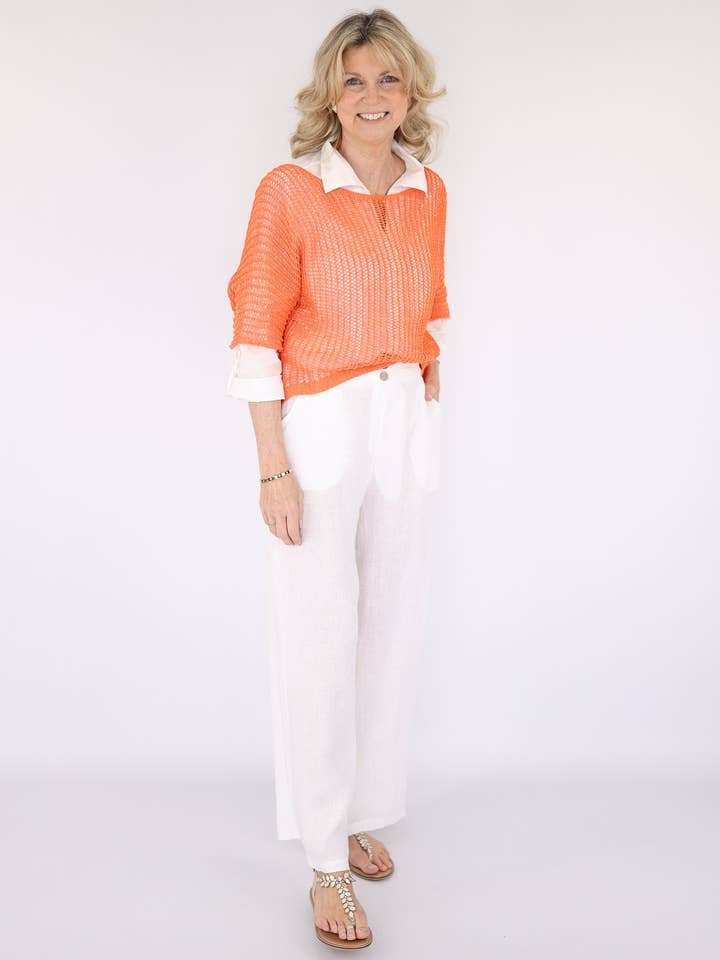 Cadenza Italy Ltd - Wholesale Pants - Women's - Wide Straight Leg Linen Trousers6