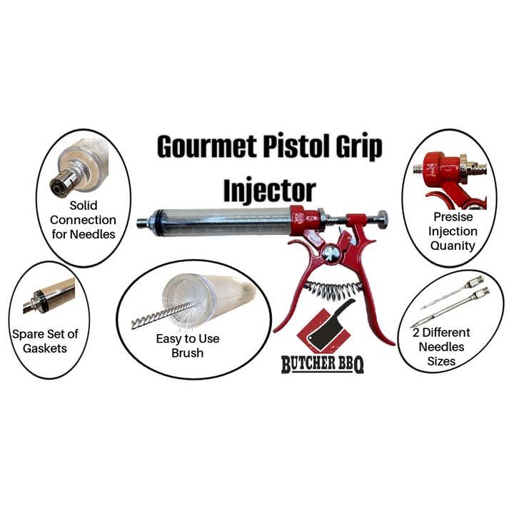 Butcher BBQ Inc - Wholesale Kitchen Tool/Gadget - Gourmet Pistol Grip Meat Injector -50cc