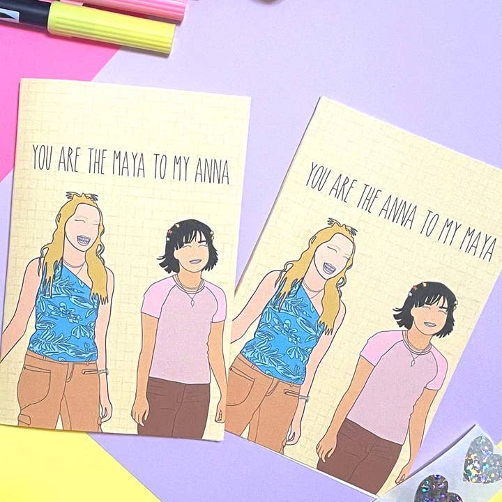 Misc. By Darrian - Wholesale Valentine's Day Card - PEN15 Hulu Anna + Maya Galentine's / Valentine's Day Friends1