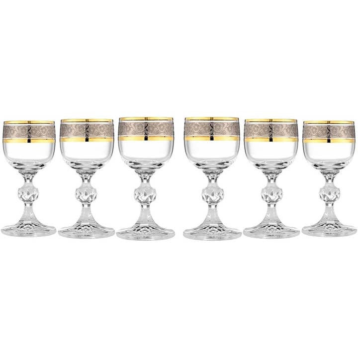 Crystalex 1.75 oz Claudia Cherry, Liqueur Glasses, Set of 6 for wholesale by NORTH AMERICAN CRYSTAL