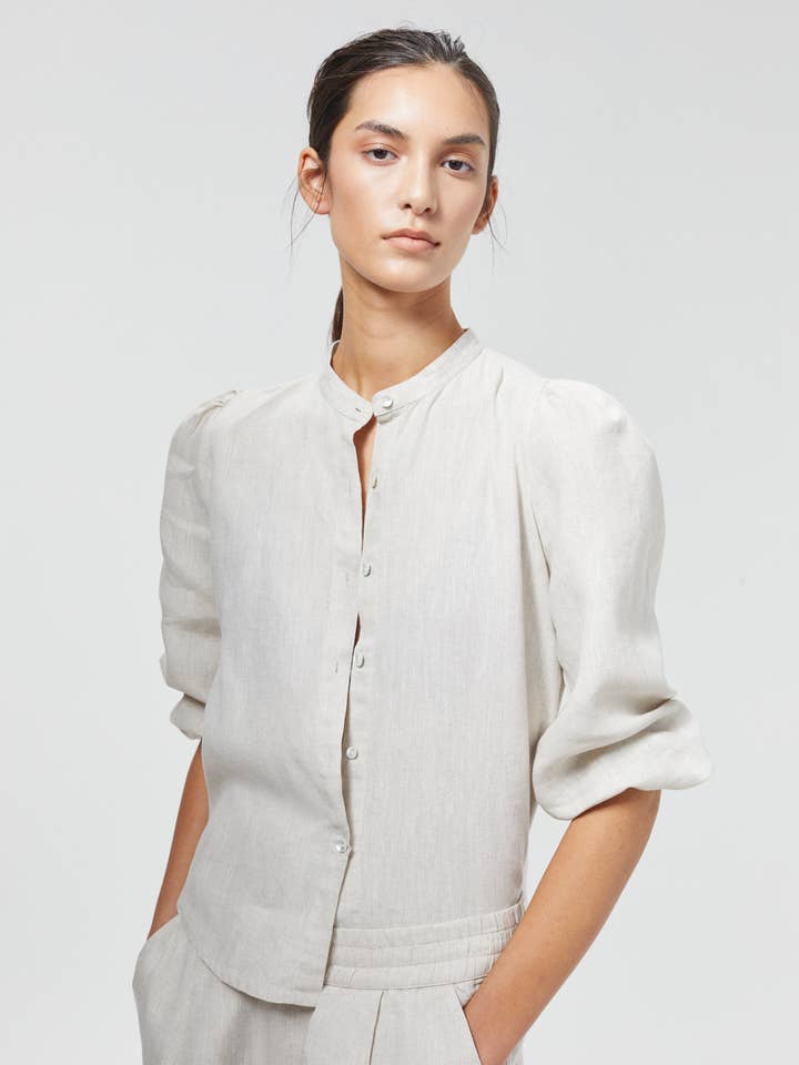 Meknes Linen Shirt - Natural for wholesale by Lanhtropy