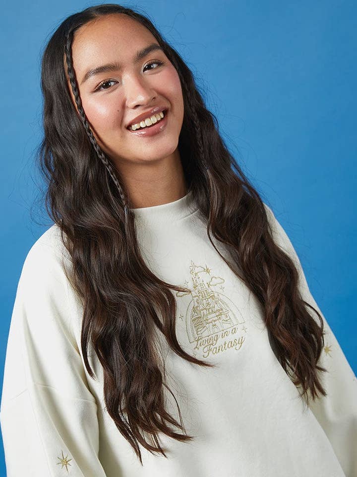 Disney Leben in einer Fantasie Gold besticktes Sweatshirt für den Großhandel von Skinnydip London