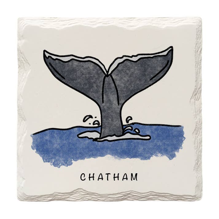 Customizable Whale Tail | Hand-Drawn | Drink Coaster for wholesale by The Doodle Brand