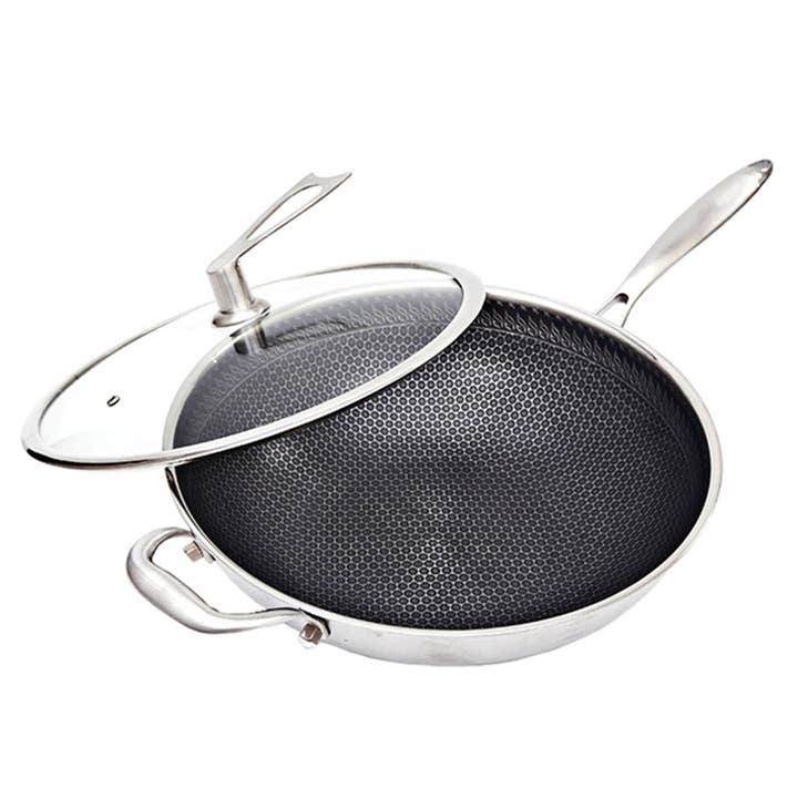 SOGA International Pty Ltd - Wholesale Pan - SOGA 34cm Stainless Steel Frying Pan