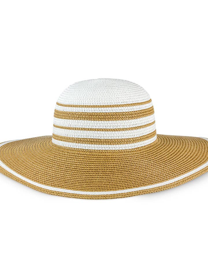 Magid Straw Color Block Floppy Hat for wholesale by Magid