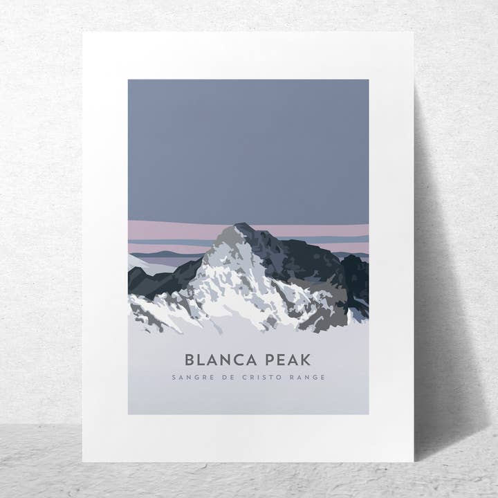 Blanca Peak Colorado 14er Poster, Framed Art Print for wholesale by Hinterland Outdoors