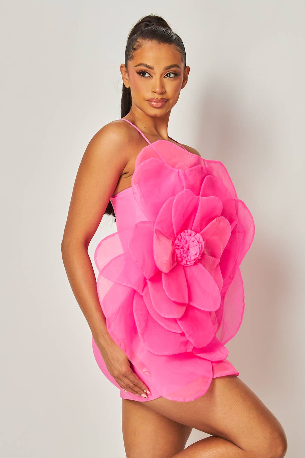 Hot & Delicious - Wholesale Dress - Women's - Madeline 3D Organza Flower Nylon Mini Dress (HGD9606B)6