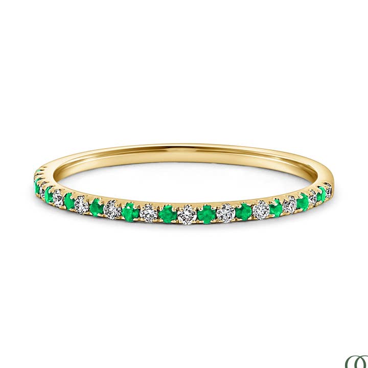 Smaragd- og rundslibet laboratoriedyrket diamant halvvejsring (0,2) for engroshandel hos Orchid Gems Fine Jewelry