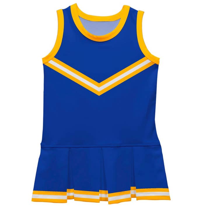 Vive La Fete - Wholesale Dress - Kids - Vive La Fete Blue Gold Sleeveless Cheerleader Dress