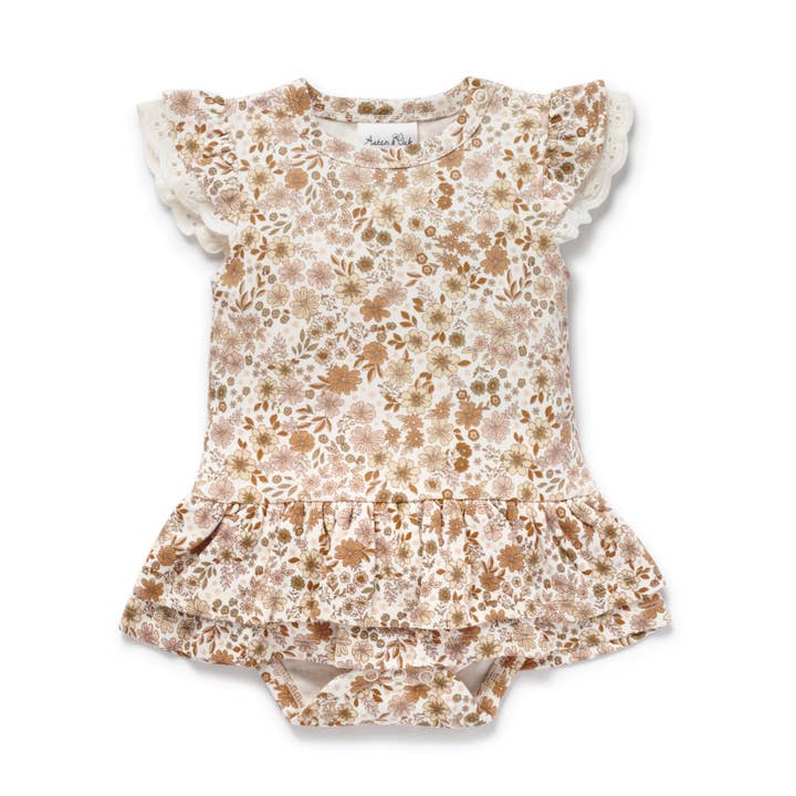 Bailey Floral Dress Onesie for wholesale by Aster & Oak
