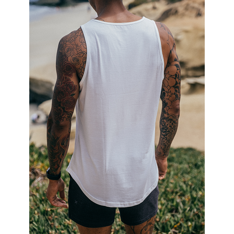 021 Originals - Wholesale Tank Top - Men's - 021 ESSENTIAL DROP-CUT TANK - WHITE1