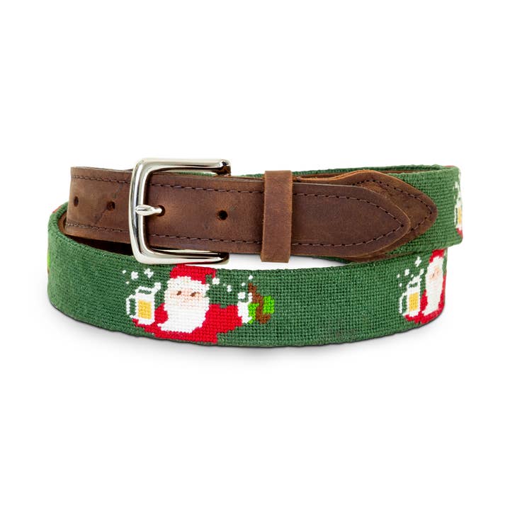 Boozy Santa Needlepoint Belt for wholesale by Good Threads