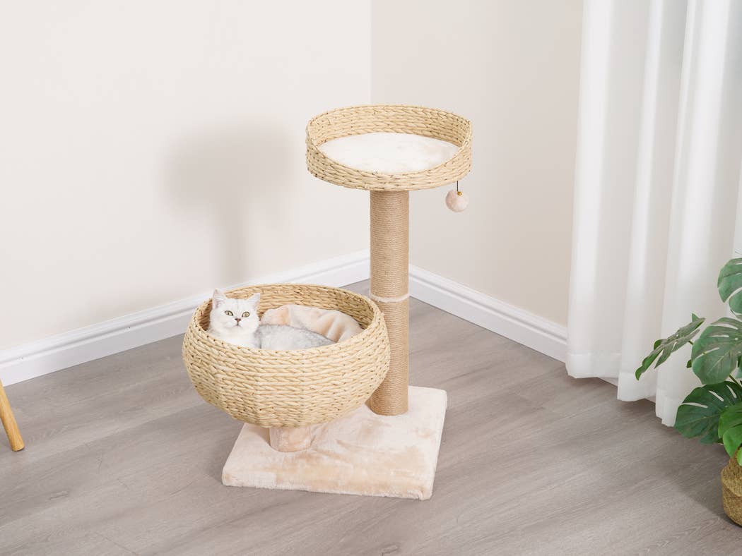 PetPals Group - Vente Griffoir – chat - Arbre à chat moyen tissé à la main PetPals Cozy V2 au style naturel et esthétique7
