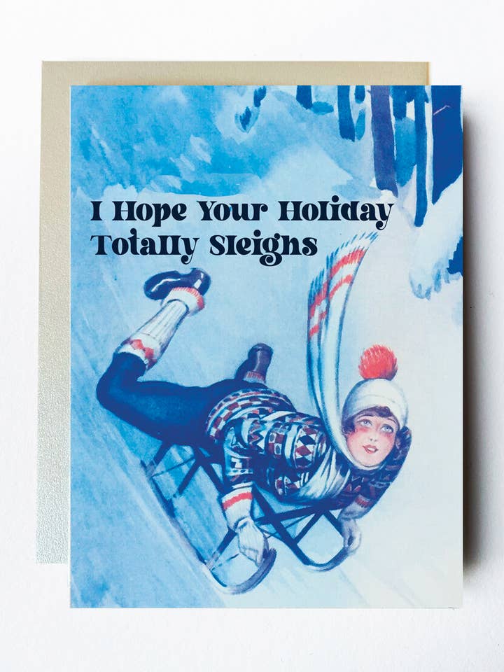 Holiday Sleigh Art Deco Card for wholesale by The Twentieth