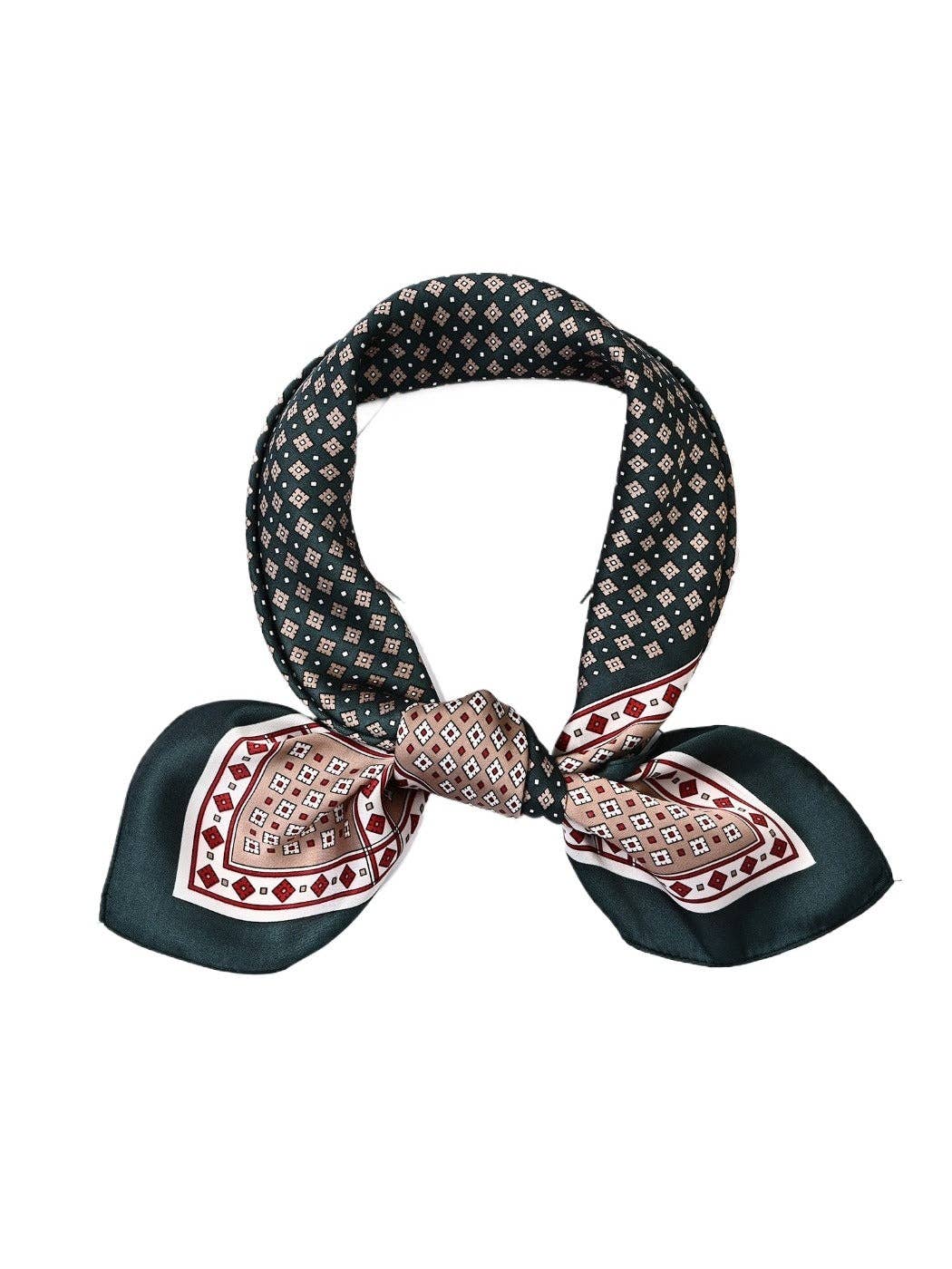 Funkyrel® Atzbranding Limited - Wholesale Scarf - Women's - Scarvii - 28'' Color-Block Print Square Scarf - Classic & Vintage1