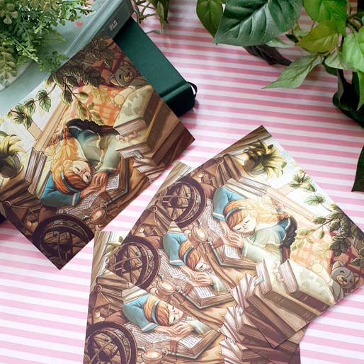 Dreamchaserart - Vendita all'ingrosso Cartoline - Cartolina Dreamy Bookworm2