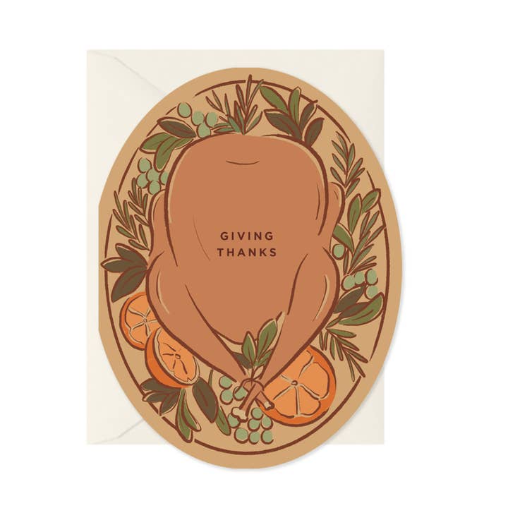 Giving Thanks Platter Greeting Card for wholesale by Amy Heitman