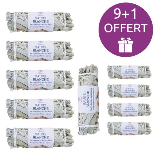 Vibratis - Wholesale Sage Bundle - 9+1 FREE: White sage stick in bulk0