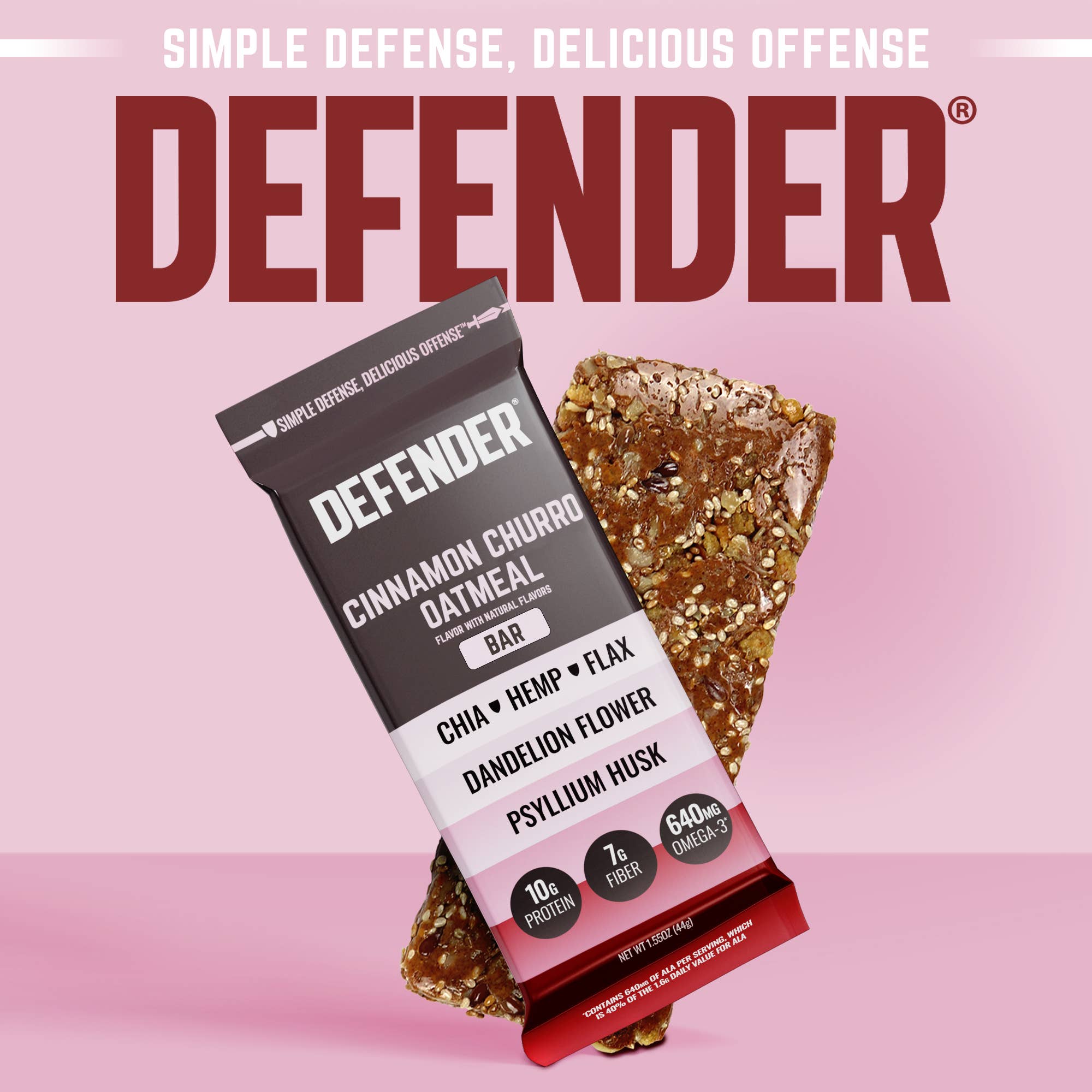 Defender Bar – wholesale Snack bar – NEW: Cinnamon Churro Oatmeal Defender Bar (24 bars)2