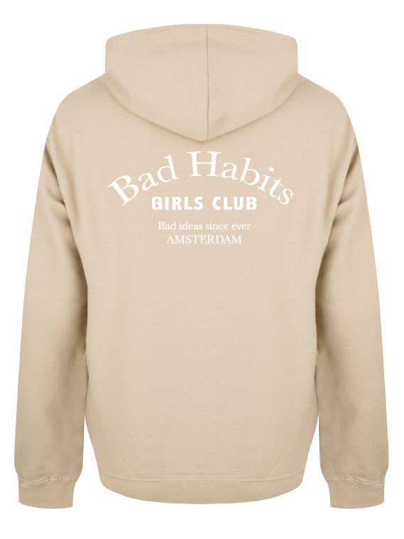 Moletom com capuz COUTURE AMSTERDAM areia/bege por atacado de Bad Habits Girls Club