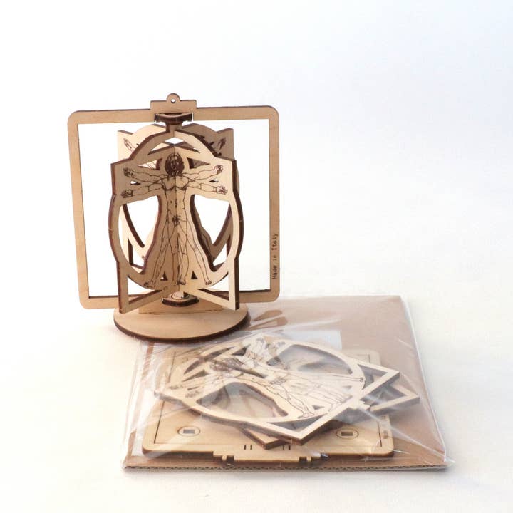 Dahimo - Wholesale DIY Craft Kit - Da Vinci Vitruvian Man on Rotating Frame - Wooden Model Kit5