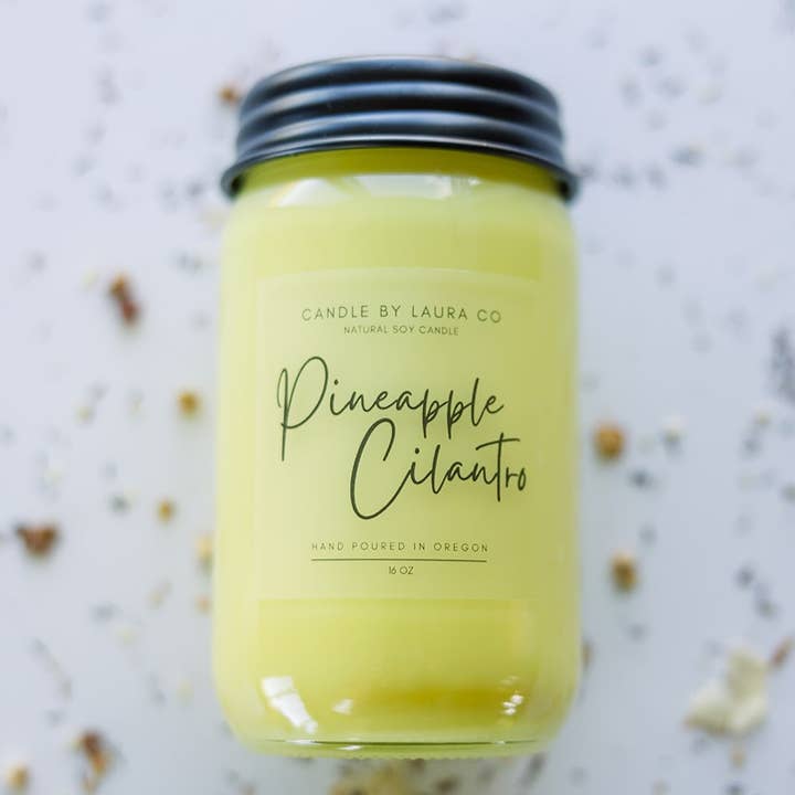Candles By Laura - Wholesale Jar/Filled Candle - Pineapple Cilantro Soy Jar Candle