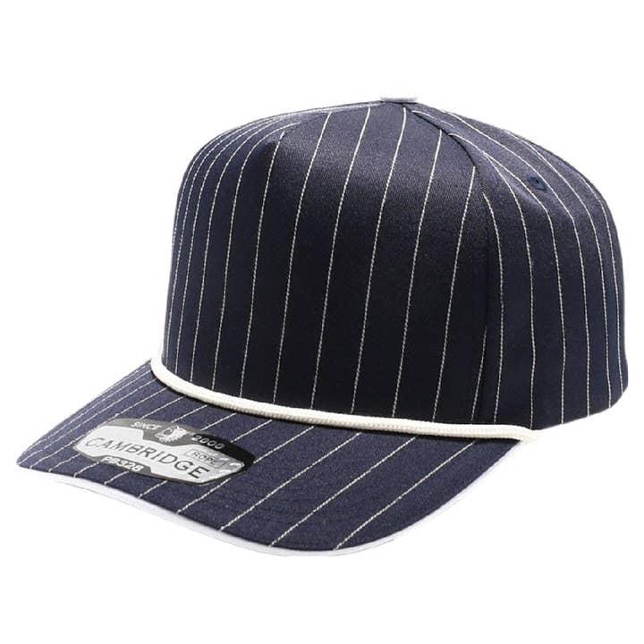 DOBBI - Wholesale Flat Brim Cap - Unisex - 5-Panel Pinstripe Snapback With Rope 7