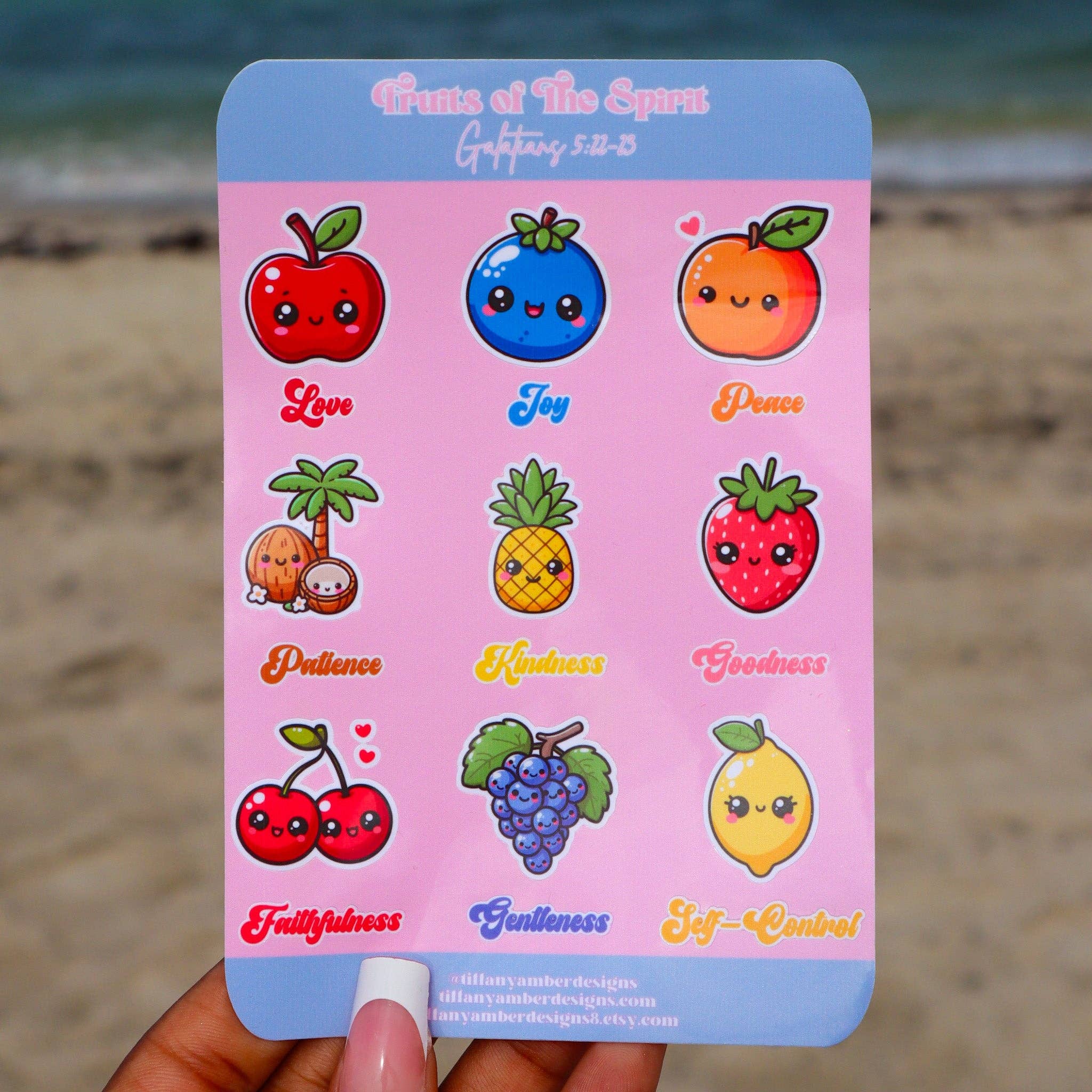 Tiffany Amber Designs - Wholesale Sticker - Fruits of the Spirit Sticker Sheet0