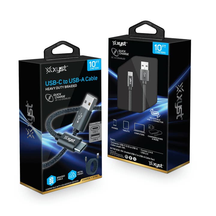 JupiterGear Home - Wholesale Charging cable - Xyst Charge and Sync USB to USB-C Braided Cable 10Ft4