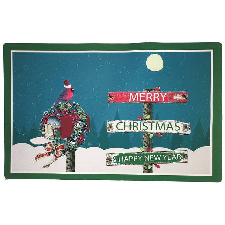 Christmas Cardinal Weathergripper Entry & Kitchen Mat for wholesale by Taylor & Co. - The Taylor Collection