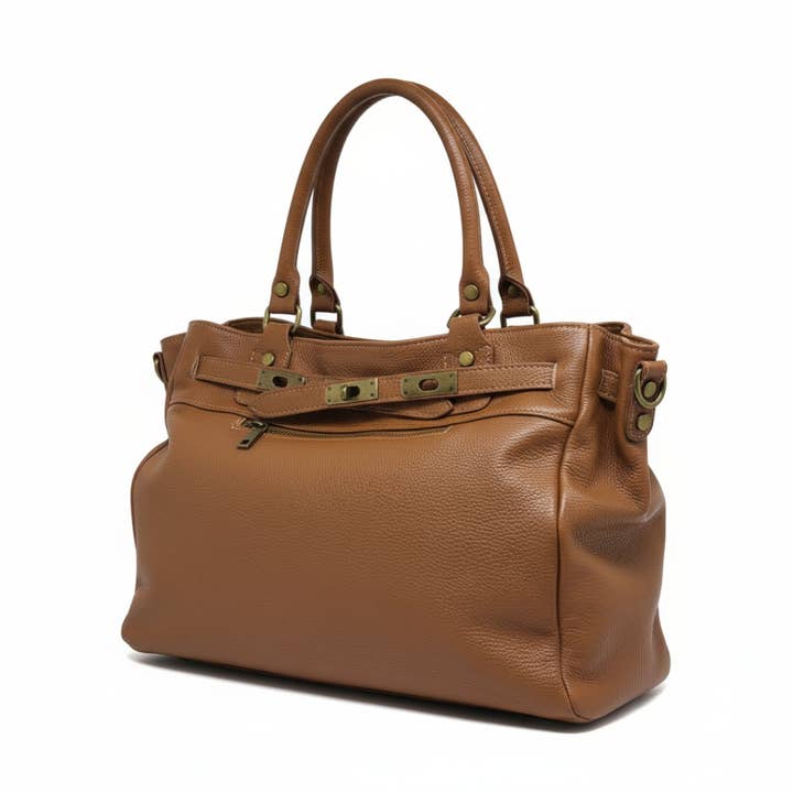 LEILA Camel leather bag for wholesale by ZEEN