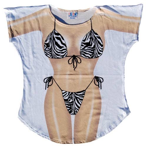 LA Imprints - Wholesale Swim Cover Up - Women's - LA Imprints Fantasy Coverup Wild Zebra Bikini Body Coverup T2