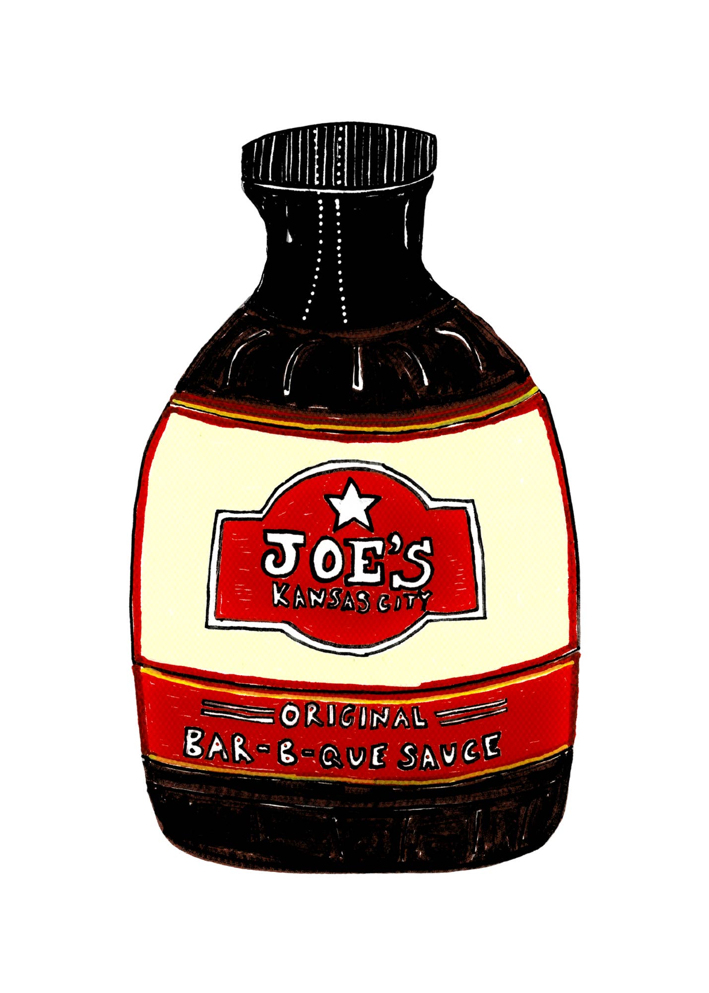 Art by Nate Crosser - Wholesale Painting/Drawing - KC JOES BBQ Sauce Painting (5x7" Digital Reprod.)