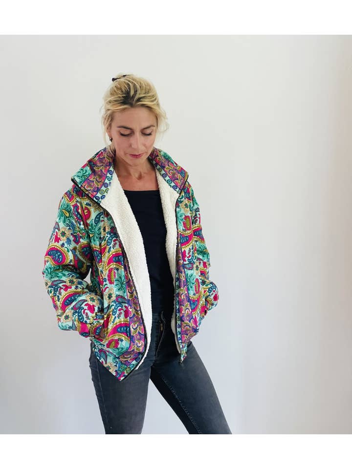 Emma's Emporium - Vente Bombers – femme - AW02 : Vestes bombardier doublées en polaire Sari - Paisley13