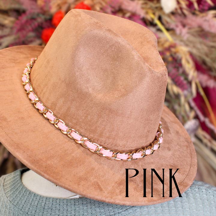 Wildflowers and Barley - Wholesale Hat Accessory - Women's - Golden Hour Hat Band – Gold Metal & Vegan Leather