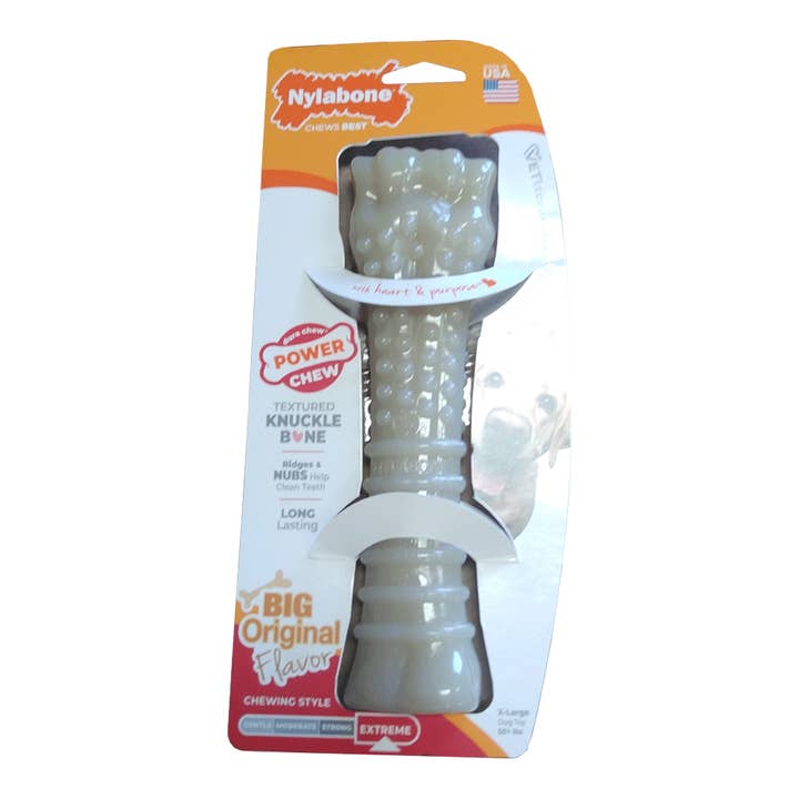 King Wholesale Pet Goods - Wholesale Pet Chew Toy - Dog - NYLABONE Power Chew Textured Knuckle Bone Original Flavor XL