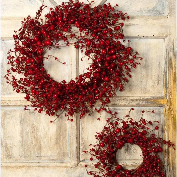 Juego de 2 coronas de bayas mixtas, 19 pulgadas de diámetro (10 pulgadas de borde) y 12 pulgadas para venta al por mayor de KMI International Corp.