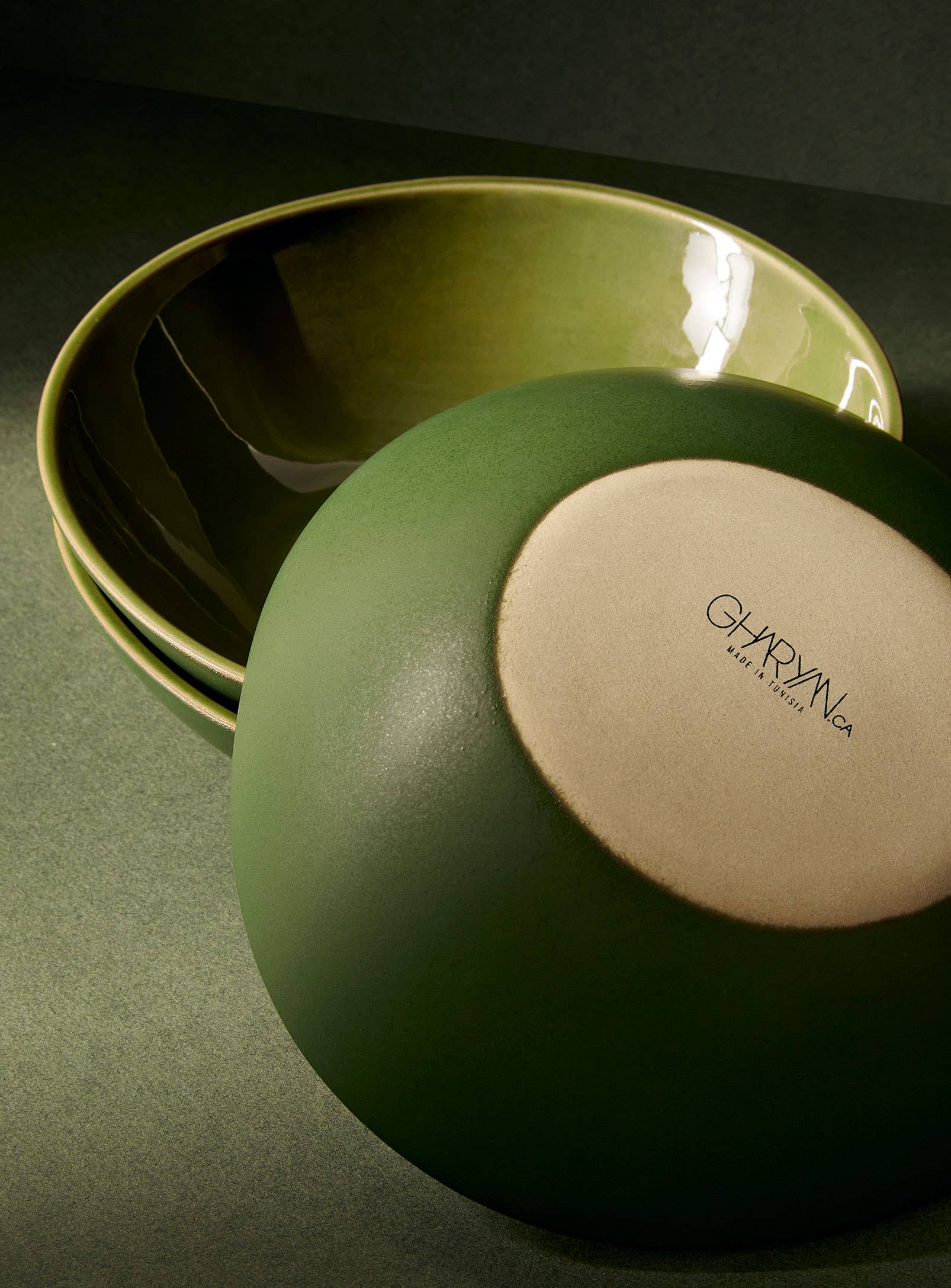 GHARYAN Stoneware & Olive Wood Tableware | Ships from USA - Wholesale Bowl - Handmade Stoneware Soup Plate | Dadasi 7.9"11