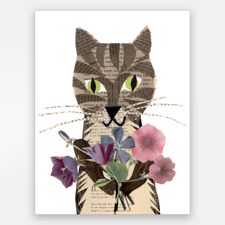 Tarjeta Gato con Flores para venta al por mayor de Paste