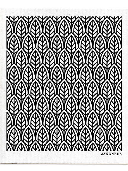 Swedish Dishcloth - Leaves - Black for wholesale by Jangneus