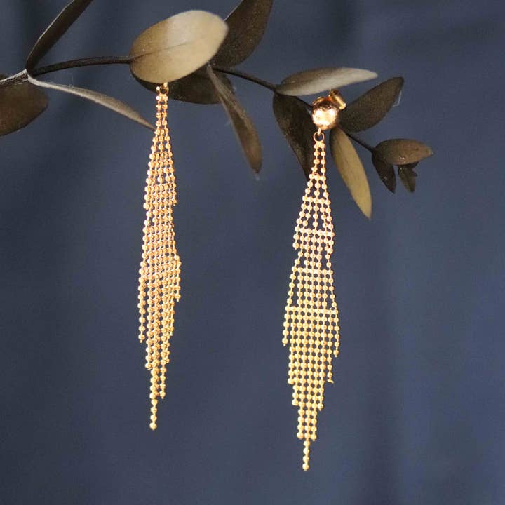 Champagne earrings for wholesale by Délicat Fracas