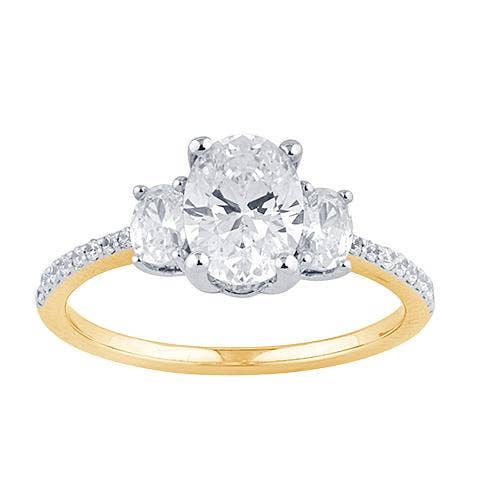 1,45 CTW Ovaler Labordiamant-Verlobungsring 14 Kt Gold für den Großhandel von White Rock