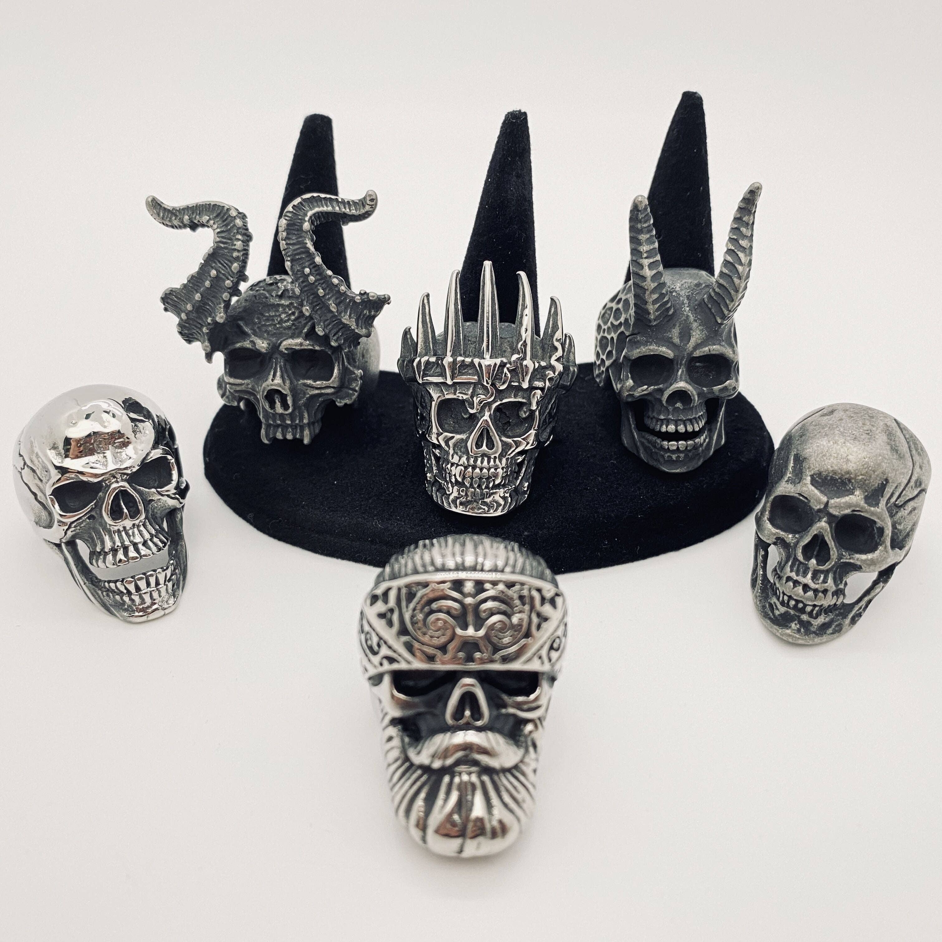 Mio Queena - Wholesale Signet Ring - MJ/MR/GT - High Quality Men's Stainless Steel Skull Rings25